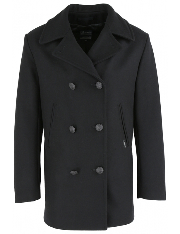 Armor Lux Pea Coat - Traditional Black Reefer Jacket - Pellicano Menswear