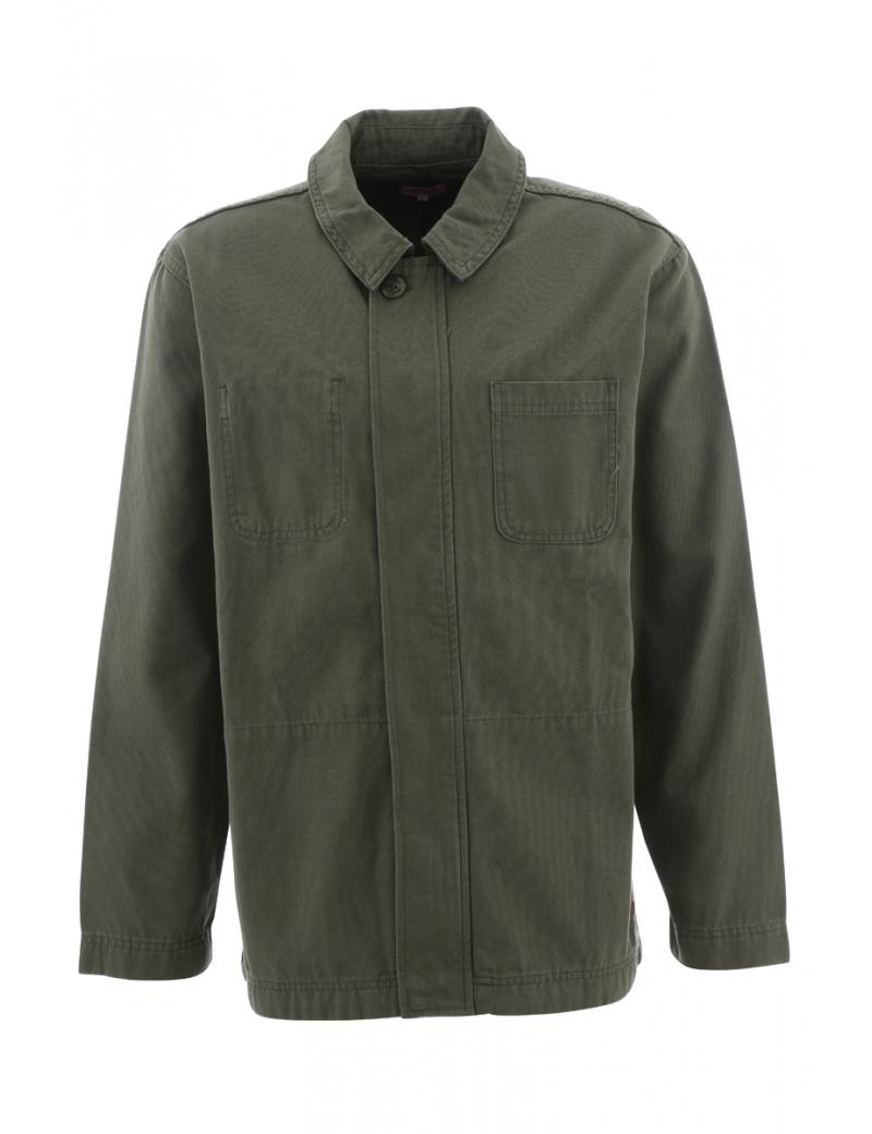 Armor Lux Olive Green Canvas Cotton Jacket - Pellicano Menswear