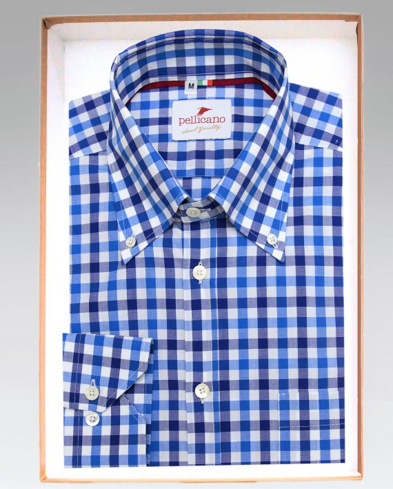 royal blue and white button down shirt mens