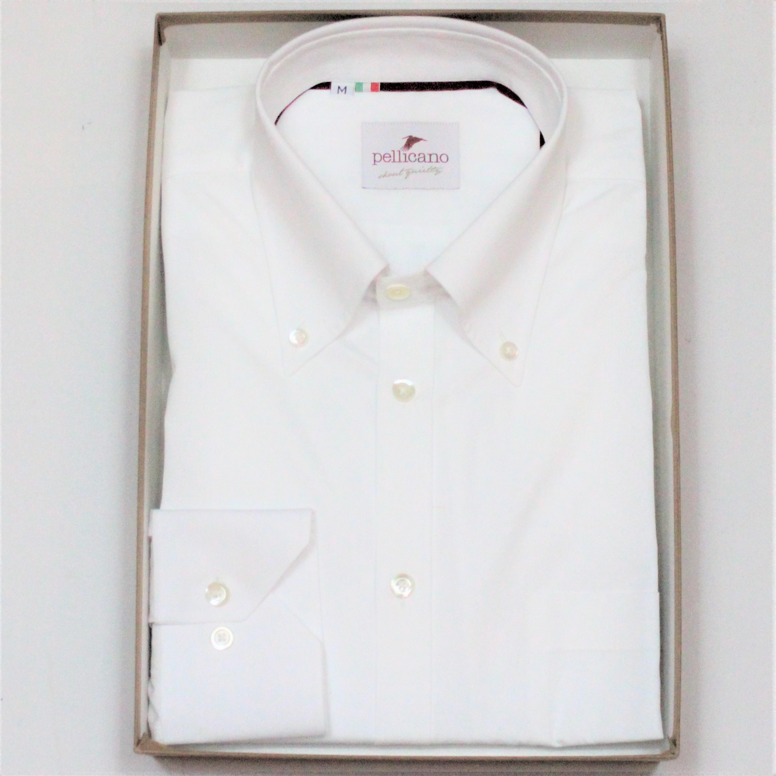 Cotton Men's White Poplin Shirt - Pellicano Menswear