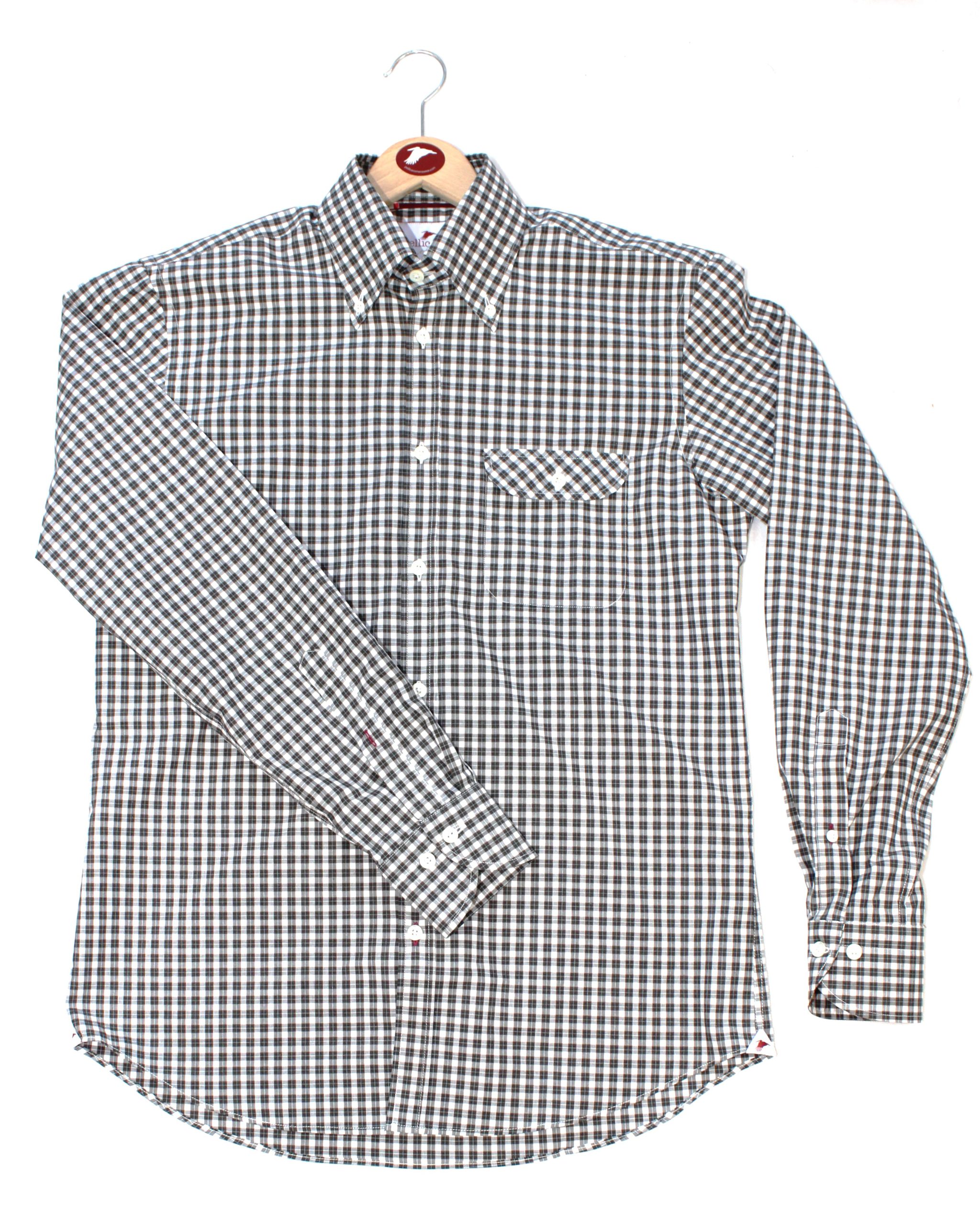 A Men's Cotton Poplin Multi-Colour Check Shirt - Pellicano Menswear